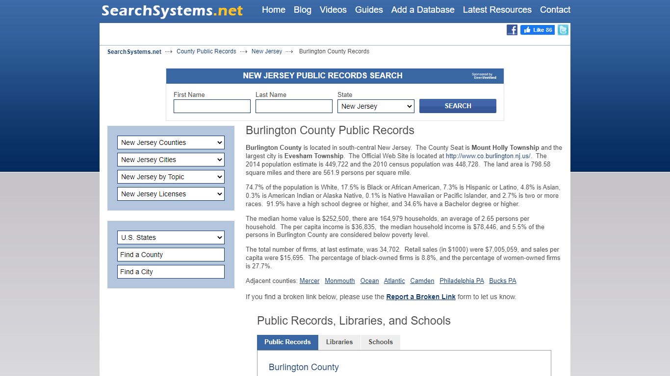 Burlington County Criminal and Public Records